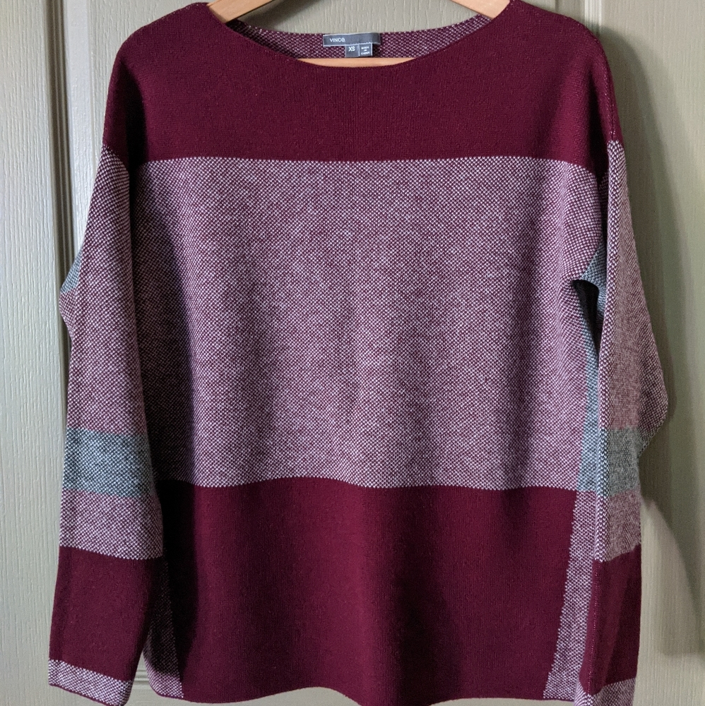 Vince Intarsia Wool/Cashmere Blend Sweater XS